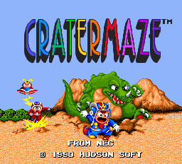 Cratermaze title screen for TurboGrafx-16
